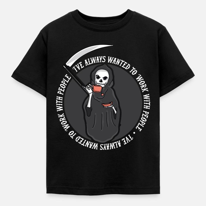 Grim Reaper Kaffee - Kinder T-Shirt - Schwarz