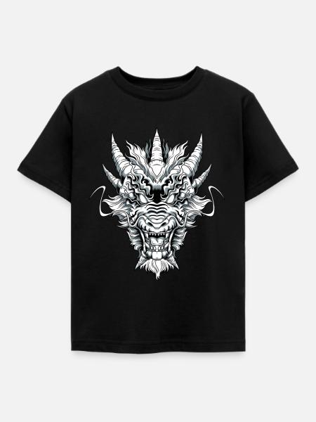 Chinesischer Drache - Fantasy Mythischer - Kinder T-Shirt - Schwarz