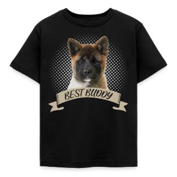 American-Akita Best Friend - Kids' T-Shirt - black - Front - AI Model Kid Female (0cm)