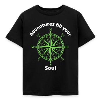 Adventures fill the soul - Kids' T-Shirt - black - Front - AI Model Kid Female (0cm)