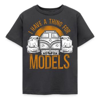 Conducteur de train diesel de marchandises - T-shirt Enfant - charbon - Devant - AI Model Kid Female (0cm)