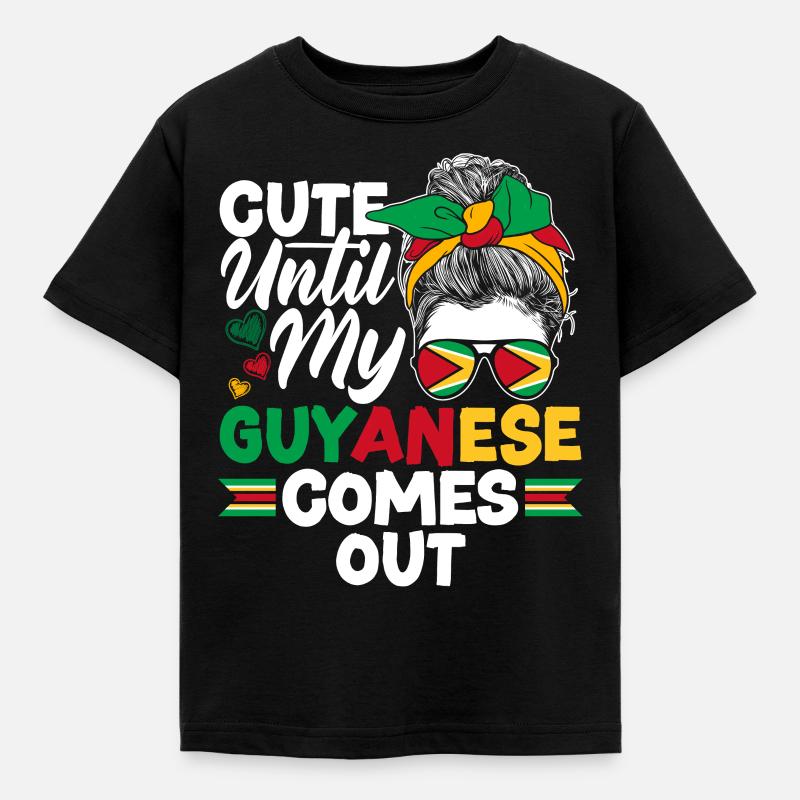 Guyana Guyana Guyana Drapeau mignon jusqu’à mon - T-shirt Enfant - noir