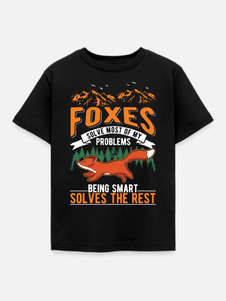 Fuchs Geschenk Rotfuchs - Kinder T-Shirt - Schwarz