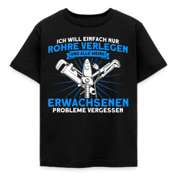 Sanitär Klempner Anlagenmechaniker Geschenk - Kinder T-Shirt - Schwarz - Vorne - AI Model Kid Female (0cm)