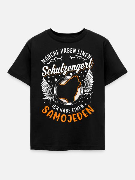 Samojede Schutzengel Schlittenhund Samojeden - Kinder T-Shirt - Schwarz
