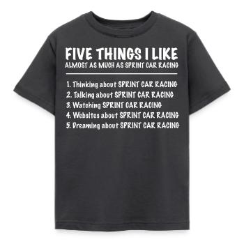 Sprint Car Racing Saying - Kids' T-Shirt - dark grey - Front - AI Model Kid Female (0cm)
