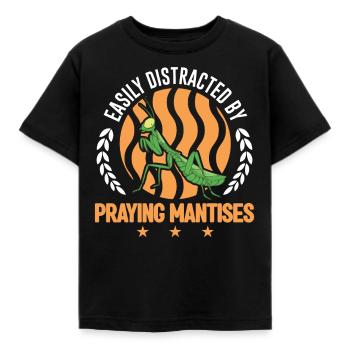 Gottesanbeterin Mantis Fangschrecke - Kinder T-Shirt - Schwarz - Vorne - AI Model Kid Female (0cm)