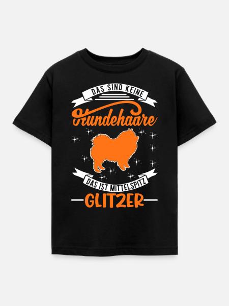 Mittelspitz Glitzer - Kinder T-Shirt - Schwarz