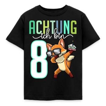 Zum 8. Geburtstag 8 Jahre Fuchs Junge Mädchen - Kinder T-Shirt - Schwarz - Vorne - AI Model Kid Female (0cm)