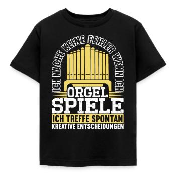 Orgel Organist - Kinder T-Shirt - Schwarz - Vorne - AI Model Kid Female (0cm)
