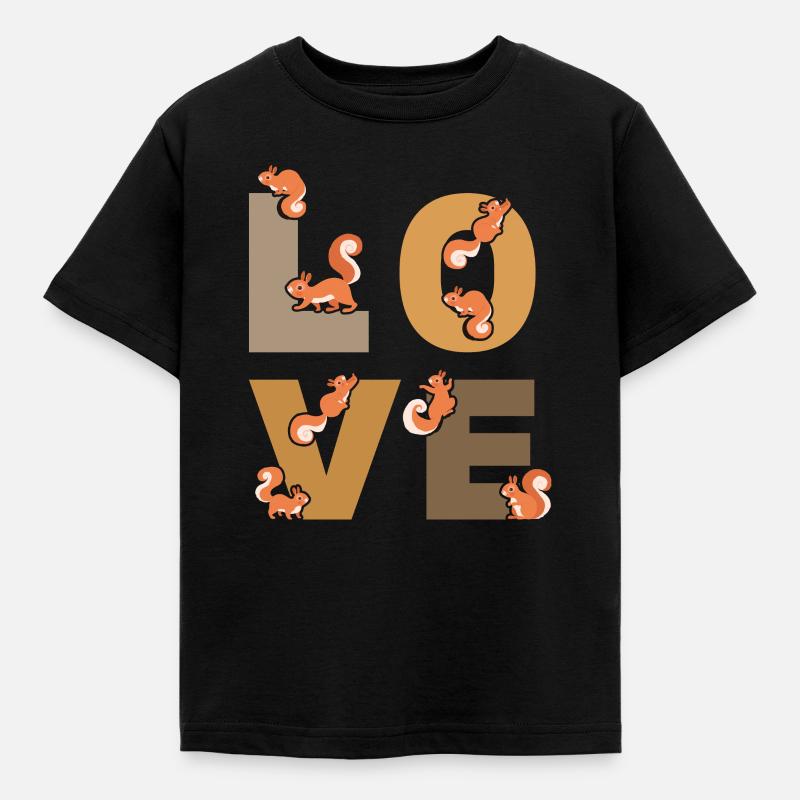 Écureuil LOVE Écureuil Nice Écureuil - T-shirt Enfant - noir