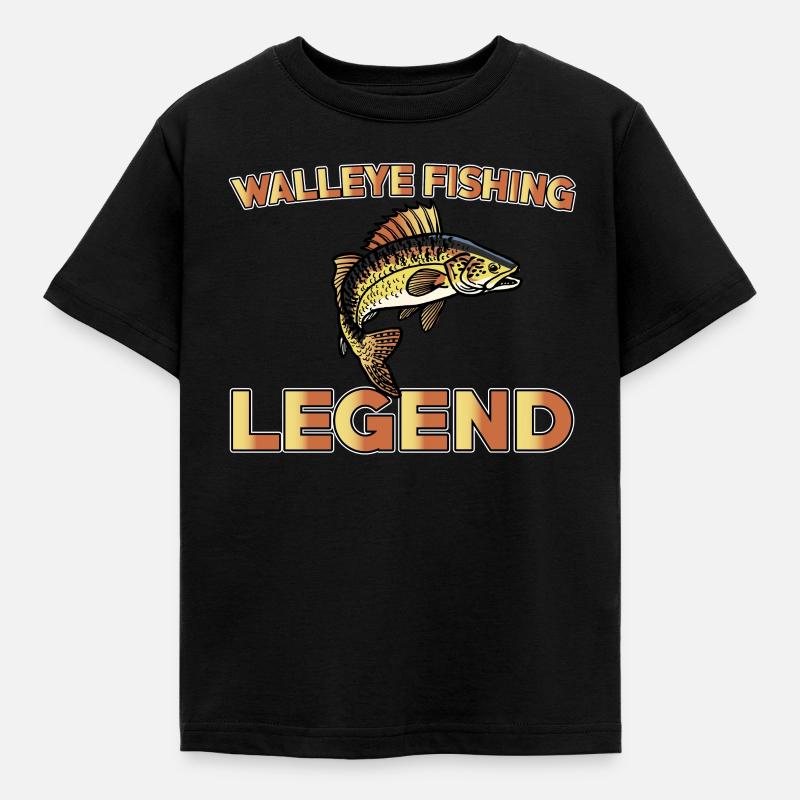 Große Walleye-fischerei-legende - Kinder T-Shirt - Schwarz