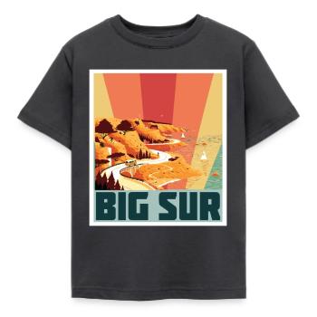 Big Sur Ufer Kalifornien Souvenir Ozean Natur Küst - Kinder T-Shirt - Dunkelgrau - Vorne - AI Model Kid Female (0cm)