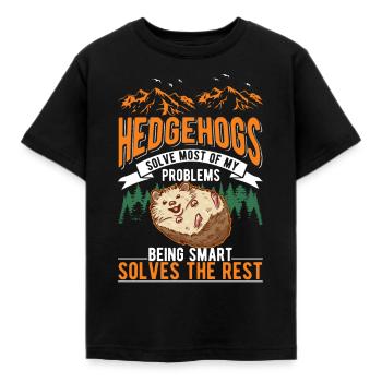 Hedgehog Gift Goose Gel - T-shirt Enfant - noir - Devant - AI Model Kid Female (0cm)