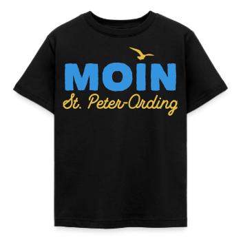 Nordsee Moin St. Peter-Ording - Kinder T-Shirt - Schwarz - Vorne - AI Model Kid Female (0cm)