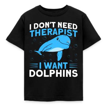 Dolphin Dolphin Lover Animal Dolphins Gift - Kids' T-Shirt - black - Front - AI Model Kid Female (0cm)