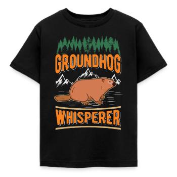 Marmot Whisperer Groudhog Forest Marmot - Kids' T-Shirt - black - Front - AI Model Kid Female (0cm)