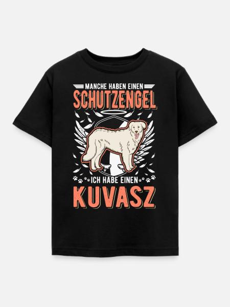 Kuvasz Schutzengel - Kinder T-Shirt - Schwarz