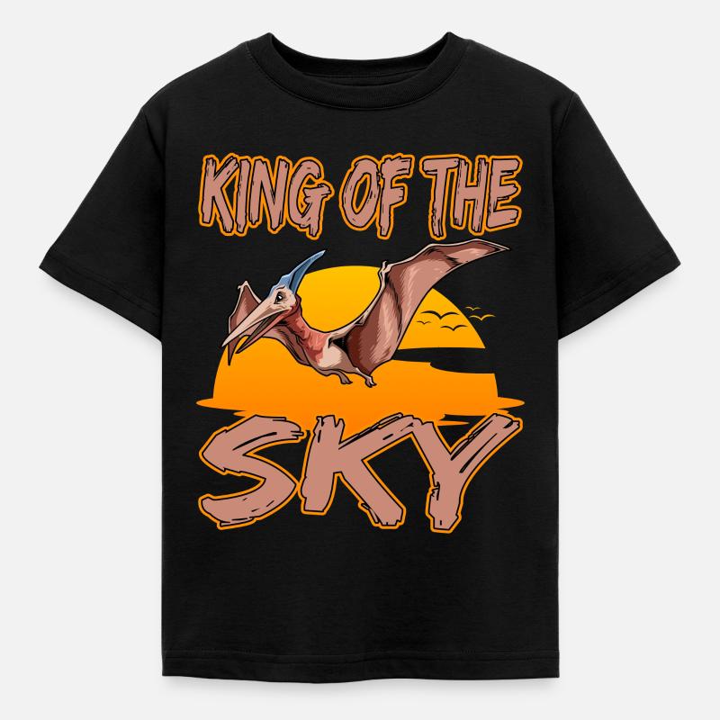 König der Lüfte Pterodactyl Pteranodon - Kinder T-Shirt - Schwarz