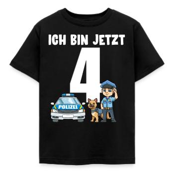 4 Geburtstag Polizei Shirt - 4 Jahre Junge - Kinder T-Shirt - Schwarz - Vorne - AI Model Kid Female (0cm)