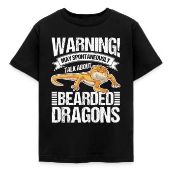 Bearded Dragon Gift Bearded Dragon - Kids' T-Shirt - black - Front - AI Model Kid Female (0cm)