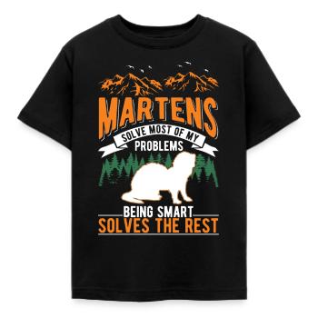 Martre Cadeau Vison Blaireau Arbre Martre - T-shirt Enfant - noir - Devant - AI Model Kid Female (0cm)