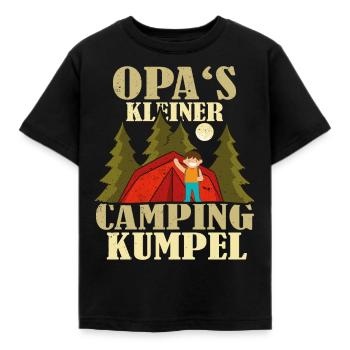 Opas kleiner camping kumpel - Kinder T-Shirt - Schwarz - Vorne - AI Model Kid Female (0cm)
