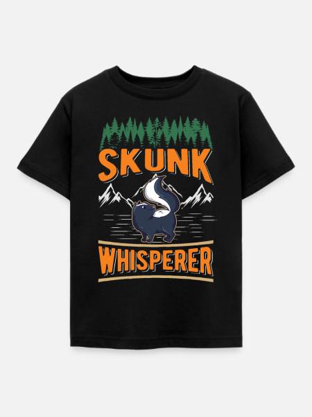 Skunk Whisperer Stinktier - Kinder T-Shirt - Schwarz