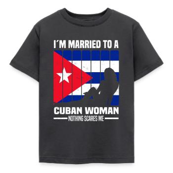 Cuba Wife | Cuban Cuban Flag Gifts - Kids' T-Shirt - dark grey - Front - AI Model Kid Female (0cm)