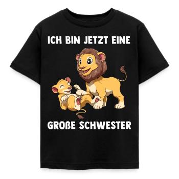 Ich bin jetzt eine Große Schwester Shirt - Löwen - Kinder T-Shirt - Schwarz - Vorne - AI Model Kid Female (0cm)