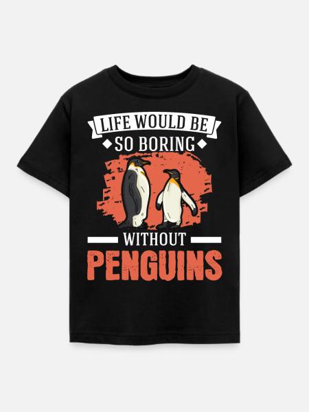 Penguin Gift Penguin - Kids' T-Shirt - black