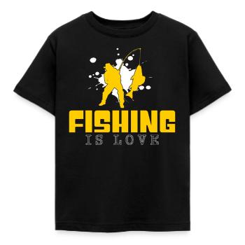 Dicton de pêche - T-shirt Enfant - noir - Devant - AI Model Kid Female (0cm)