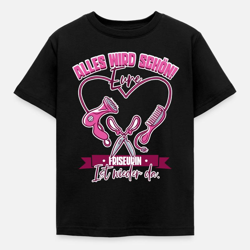 Friseurin - Kinder T-Shirt - Schwarz