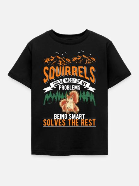 Eichhörnchen Geschenk Grauhörnchen Squirrel - Kinder T-Shirt - Schwarz