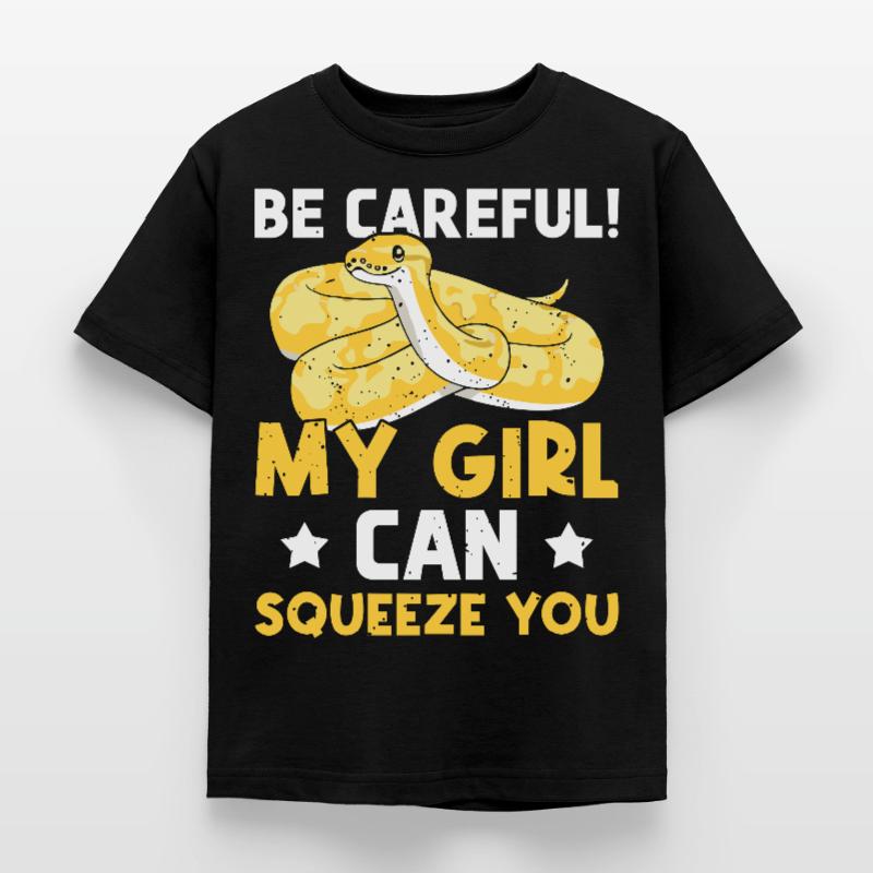 Banana Ball Python Aufpassen Mein Mädchen Kann Kinder T-Shirt