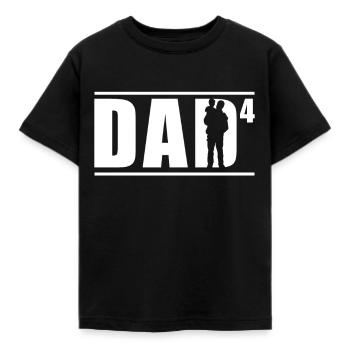 Vater Von Vier Kindern Papi Papa Vater Tag - Kinder T-Shirt - Schwarz - Vorne - AI Model Kid Female (0cm)