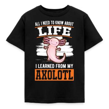 Axolotl Cadeau Queue Lurch - T-shirt Enfant - noir - Devant - AI Model Kid Female (0cm)