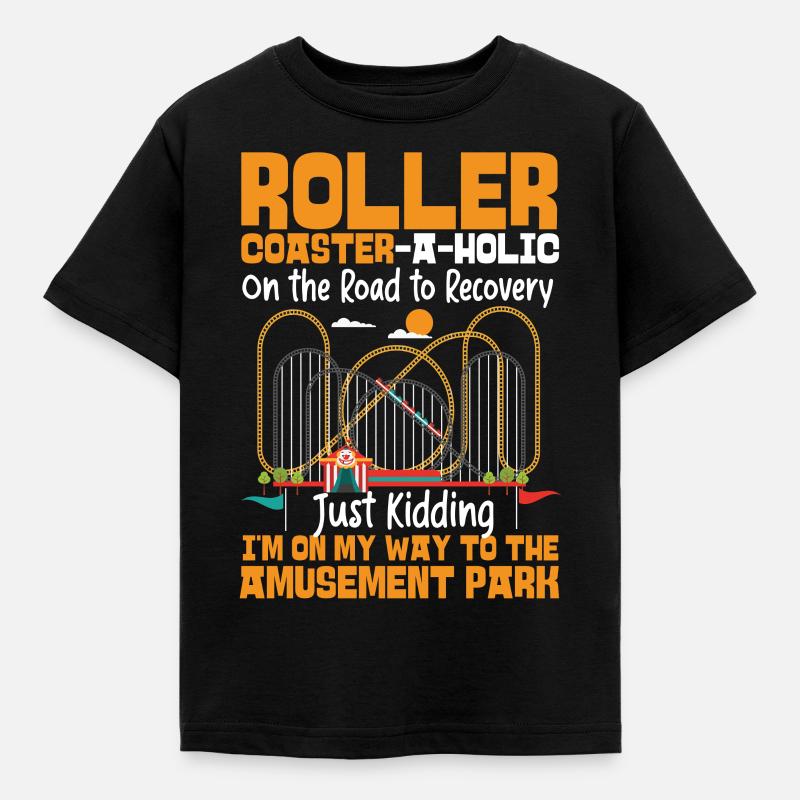Roller Coaster Roller - Kids' T-Shirt - black