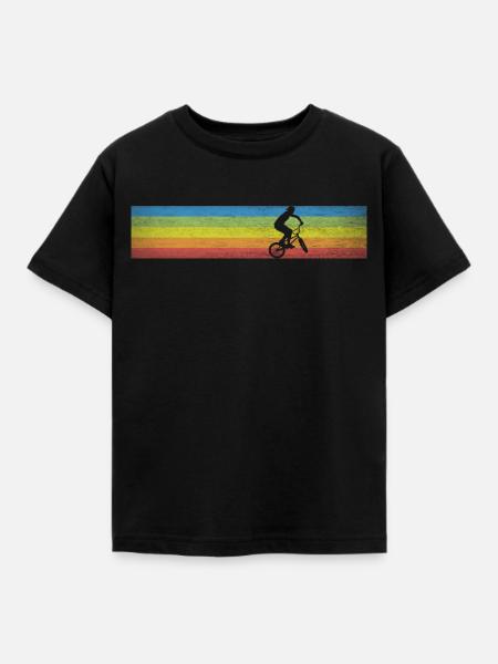 Retro BMX - Kinder T-Shirt - Schwarz