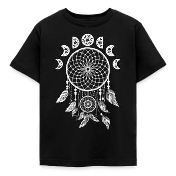 Dream Catcher Moon Phase Meditation Yoga Esotericism - Kids' T-Shirt - black - Front - AI Model Kid Female (0cm)