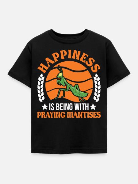 Gottesanbeterin Mantis Fangschrecke - Kinder T-Shirt - Schwarz