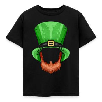 Barbe-Rouge et Chapeau Vert pour la Saint-Patrick - T-shirt Enfant - noir - Devant - AI Model Kid Female (0cm)