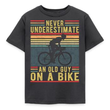Ne sous-estimez jamais un vieil homme à vélo - T-shirt Enfant - charbon - Devant - AI Model Kid Female (0cm)