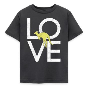 Kangaroo - Kids' T-Shirt - dark grey - Front - AI Model Kid Female (0cm)