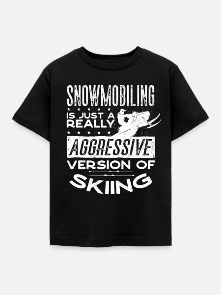 Snowmobile Riding Snowmobiling Snowmobiler Pun - Kinder T-Shirt - Schwarz