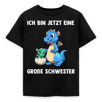 Drachen Große Schwester - Ich bin jetzt ein Große - Kinder T-Shirt - Schwarz - Vorne - AI Model Kid Female (0cm)