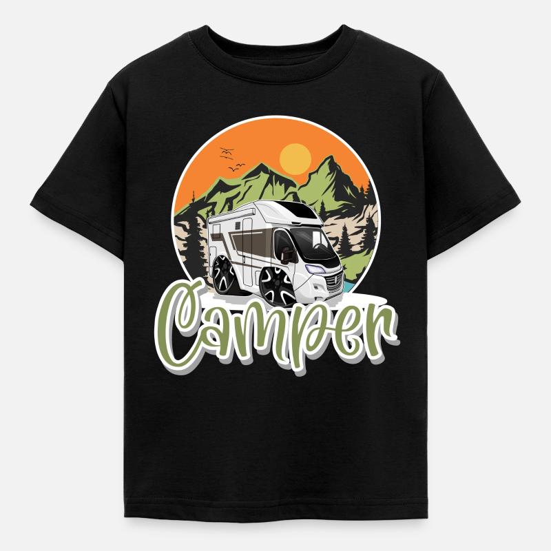 Kemping Camper Campen - Koszulka dziecięca - czarny