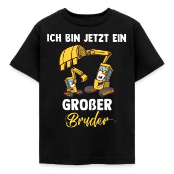 Ich bin jetzt ein großer Bruder - Bagger - Kinder T-Shirt - Schwarz - Vorne - AI Model Kid Female (0cm)
