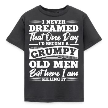 Je n’ai jamais rêvé, un âge grincheux - T-shirt Enfant - charbon - Devant - AI Model Kid Female (0cm)