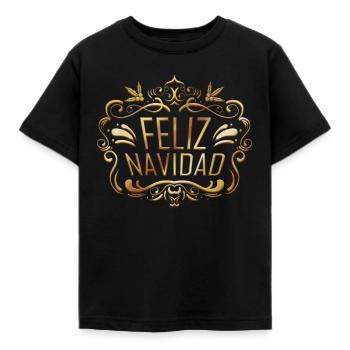 Feliz Navidad For A Merry Christmas - Kinder T-Shirt - Schwarz - Vorne - AI Model Kid Female (0cm)